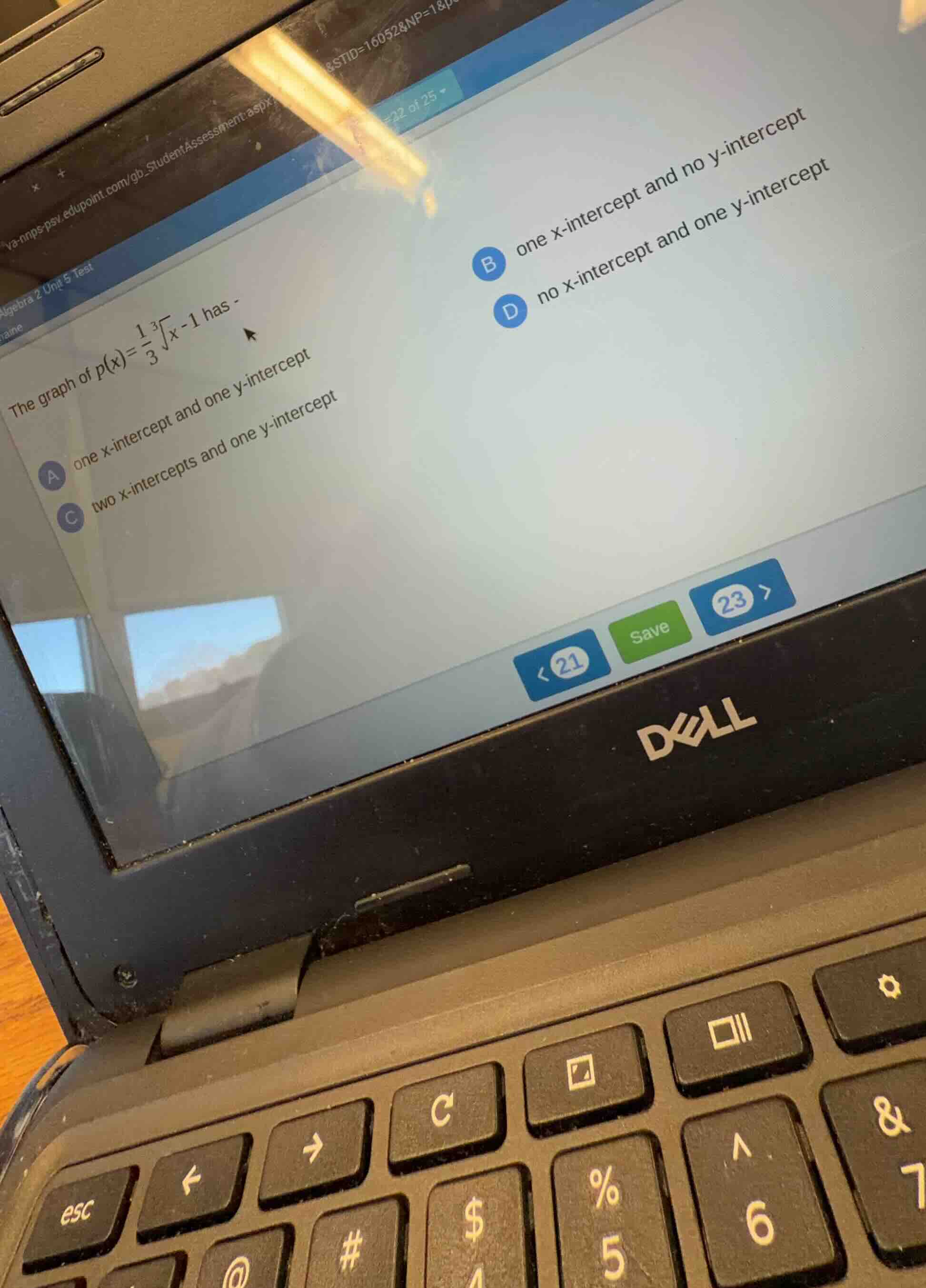 the graph of $p(x)=\\frac{1}{3}\\sqrt3{x}-1$ has - a one x-intercept an…