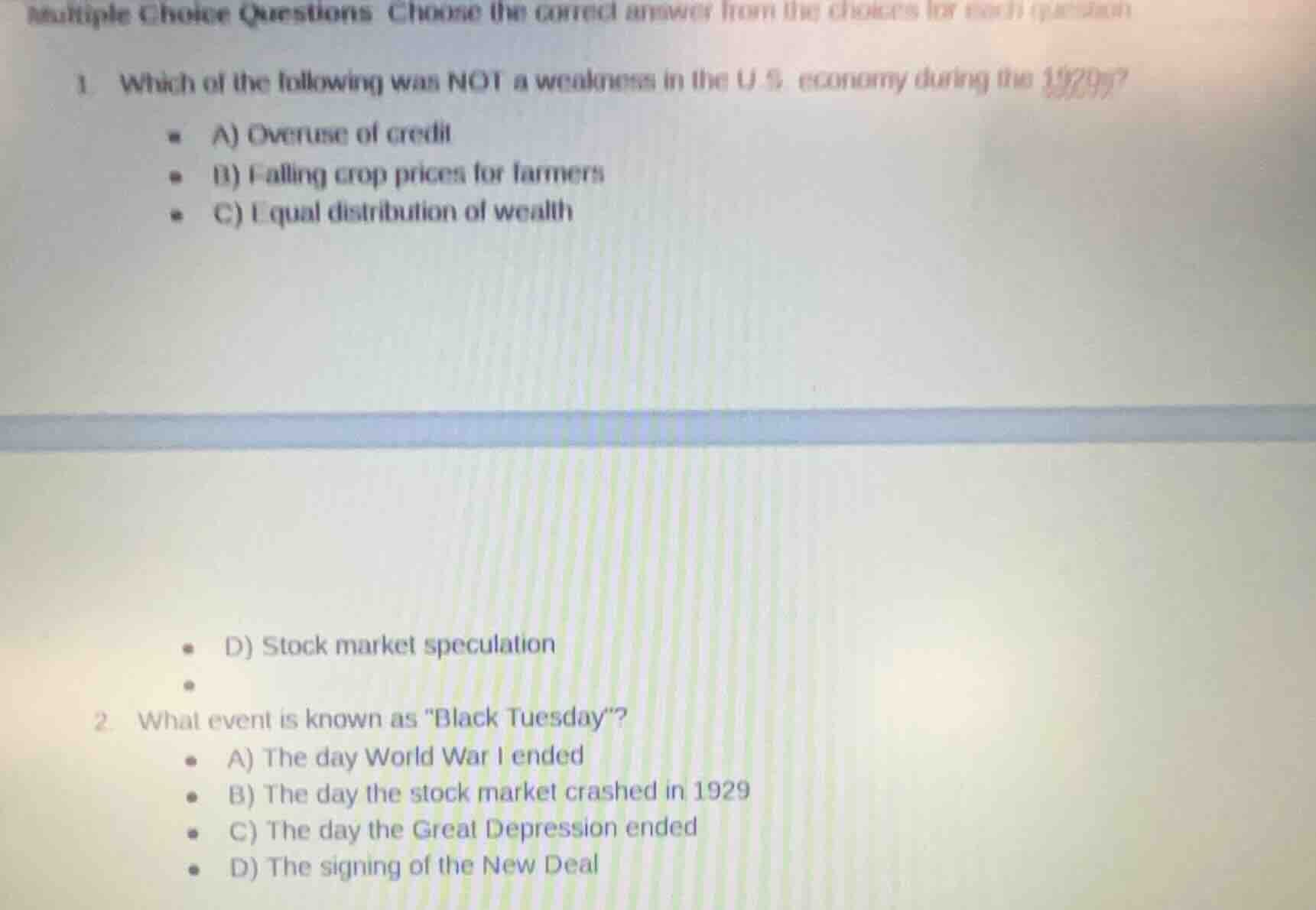 multiple choice questions choose the correct answer from the choices fo…