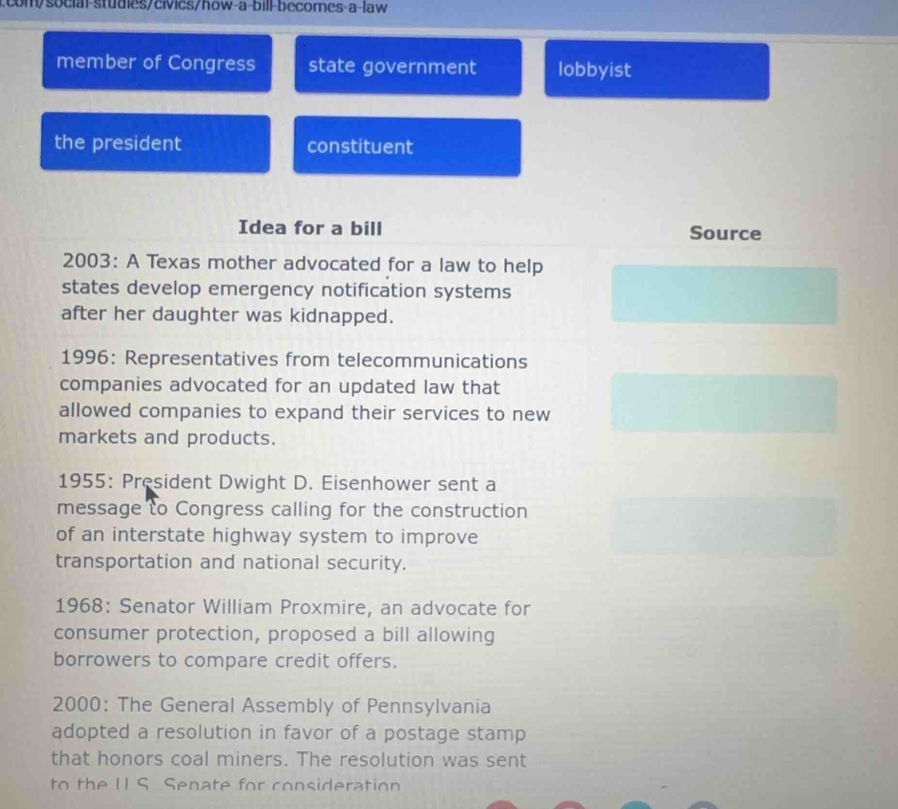 member of congress state government lobbyist the president constituent …