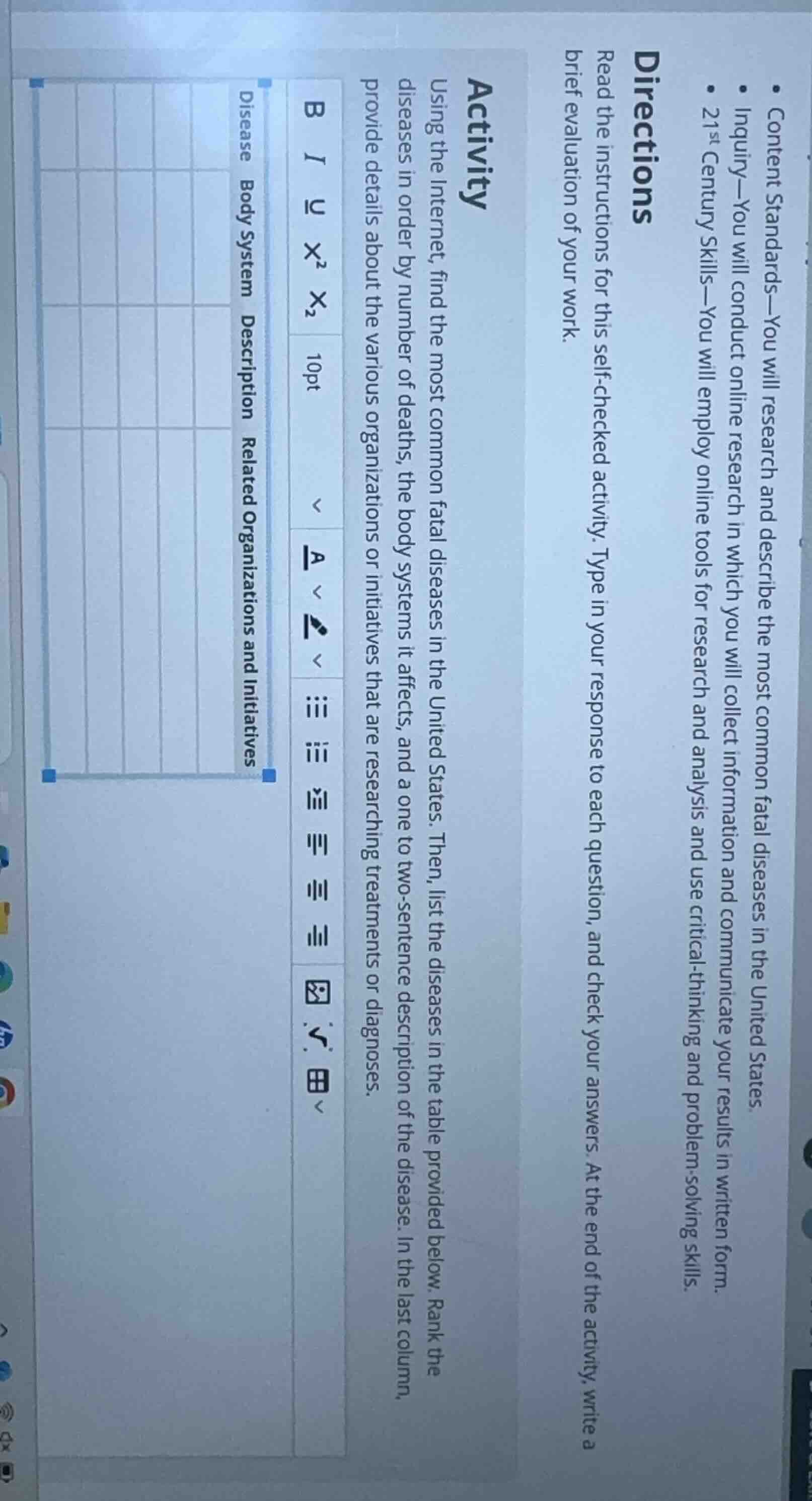 directions read the instructions for this self - checked activity. type…