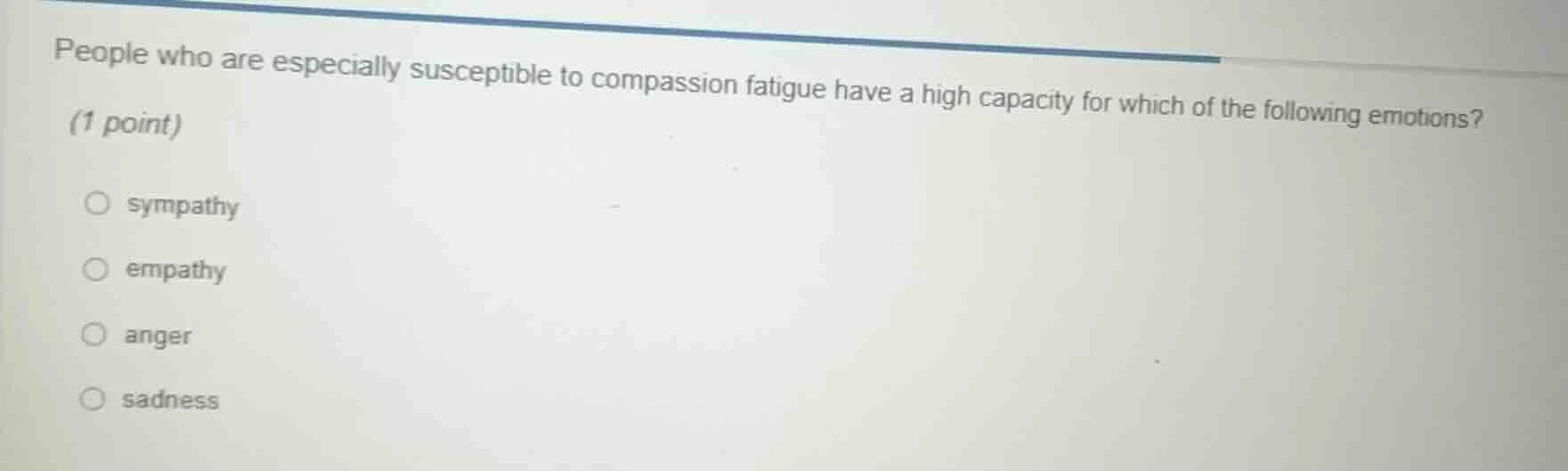 people who are especially susceptible to compassion fatigue have a high…