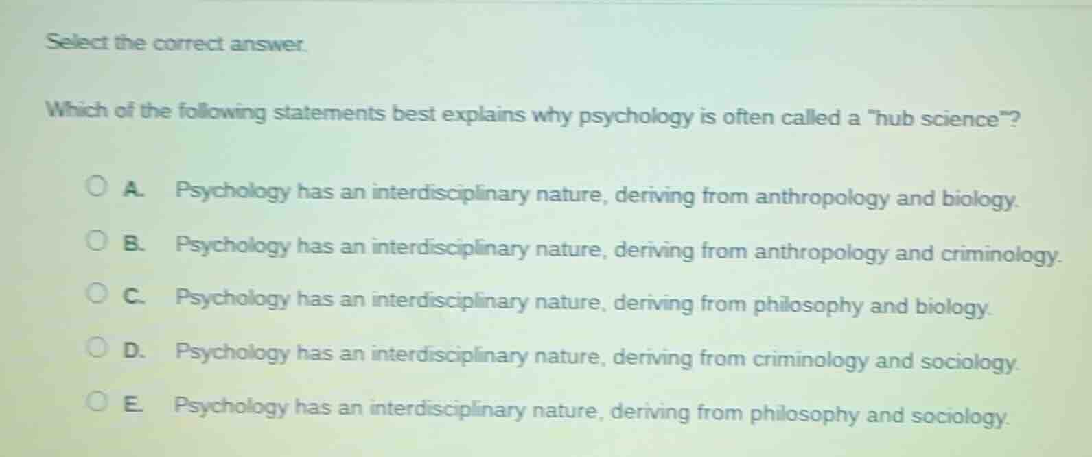 select the correct answer. which of the following statements best expla…