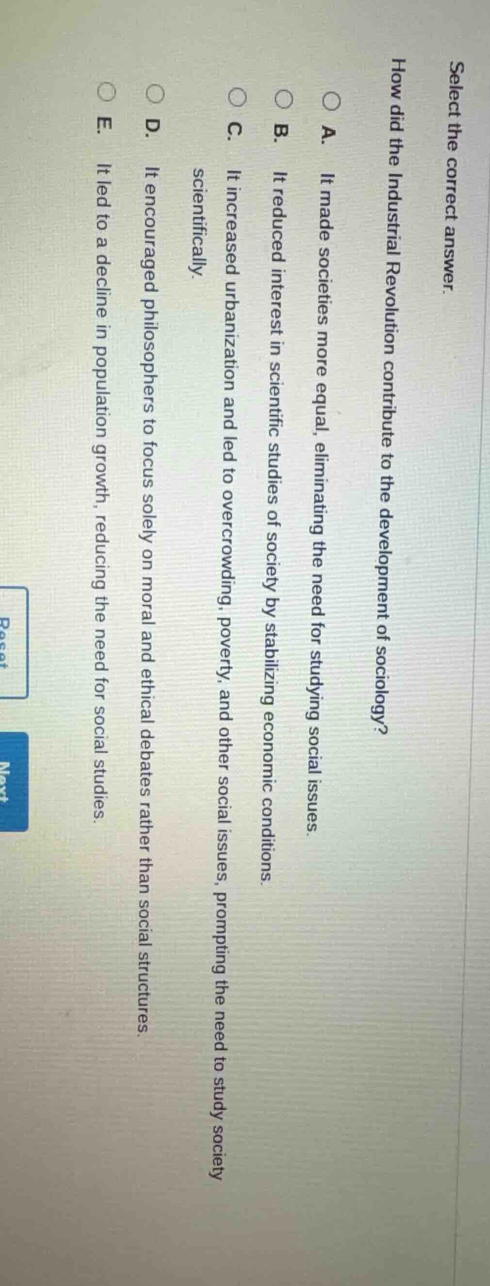 select the correct answer. how did the industrial revolution contribute…