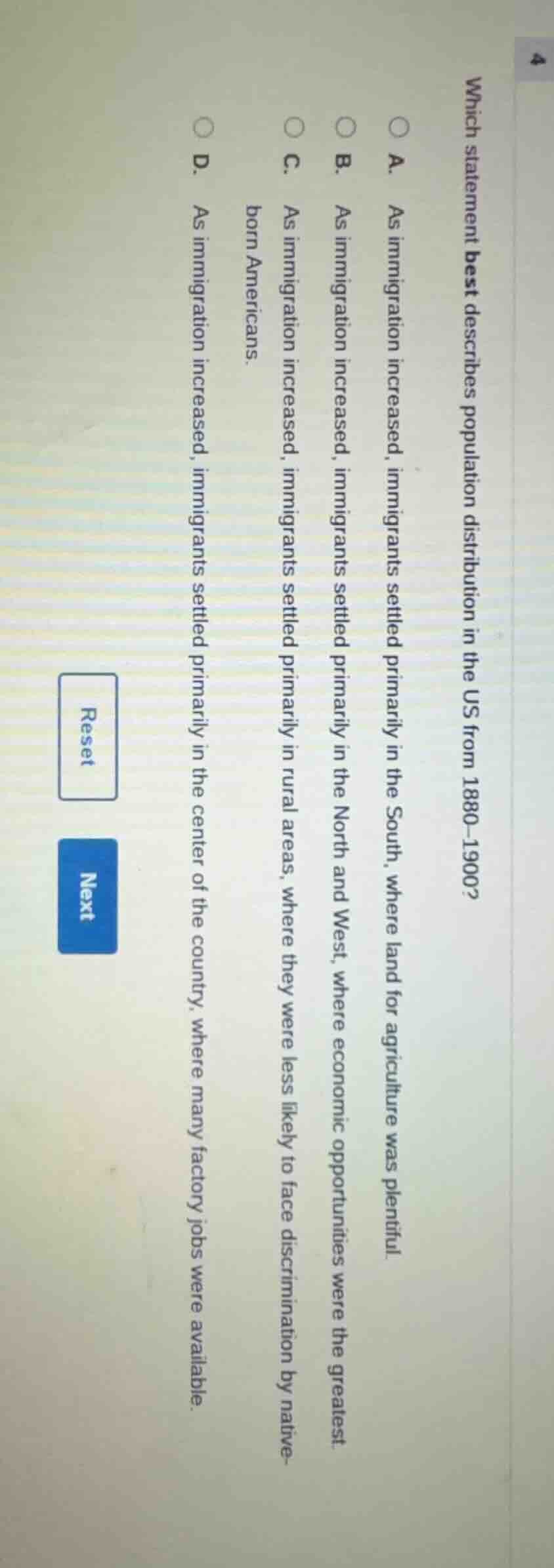 which statement best describes population distribution in the us from 1…