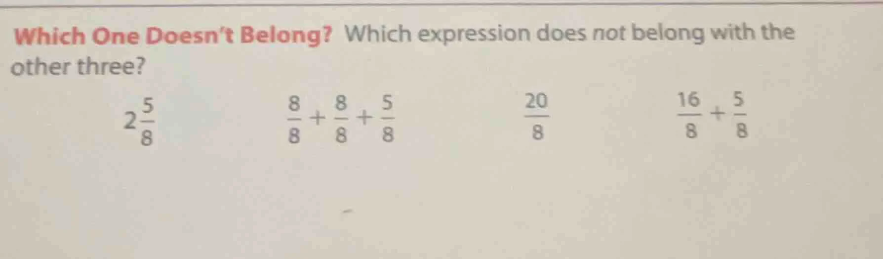which one doesn’t belong? which expression does not belong with the oth…