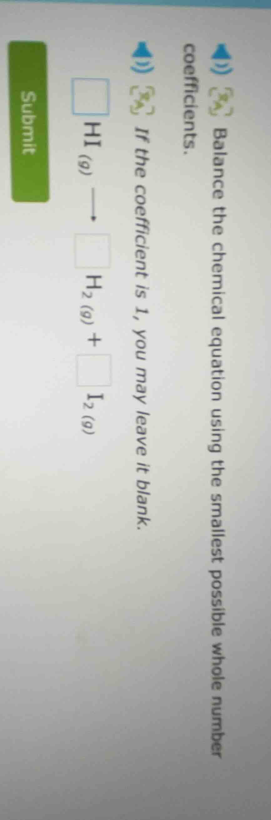 balance the chemical equation using the smallest possible whole number …