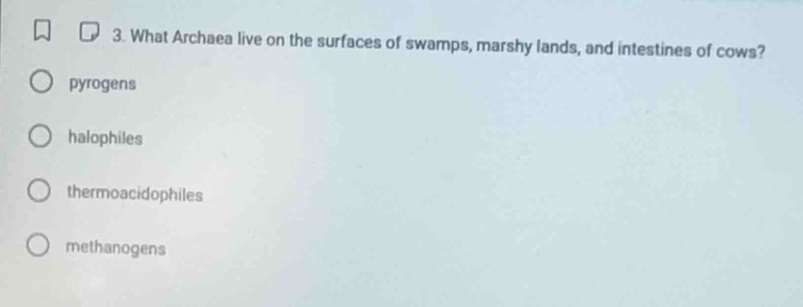 3. what archaea live on the surfaces of swamps, marshy lands, and intes…