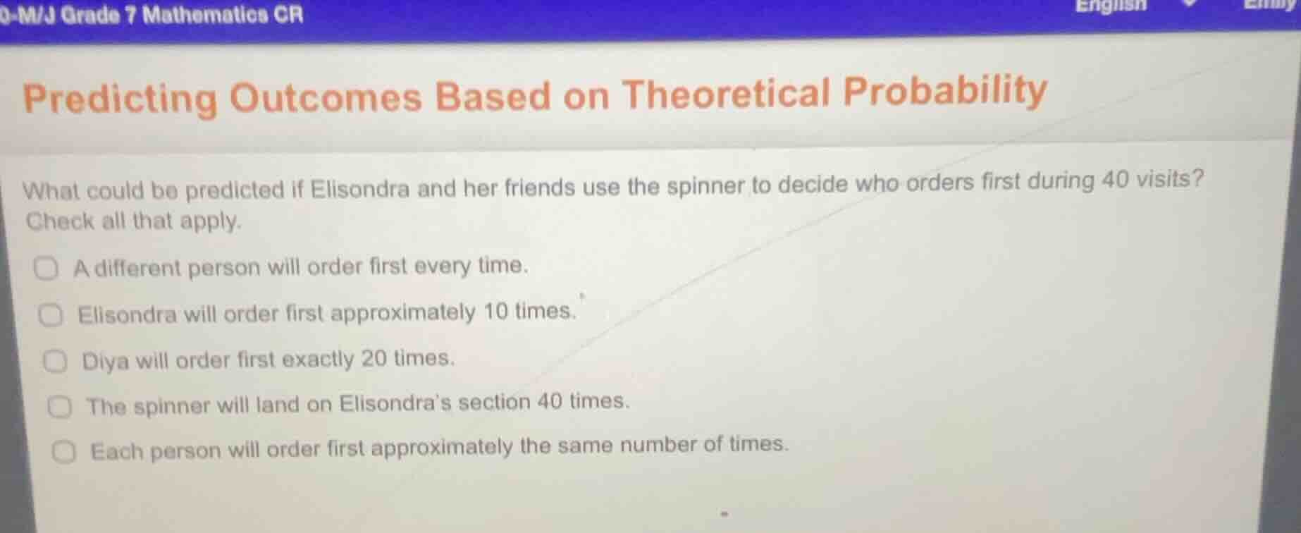 0-m/j grade 7 mathematics cr predicting outcomes based on theoretical p…