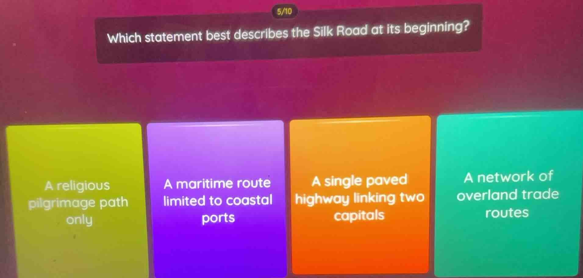 which statement best describes the silk road at its beginning? a religi…
