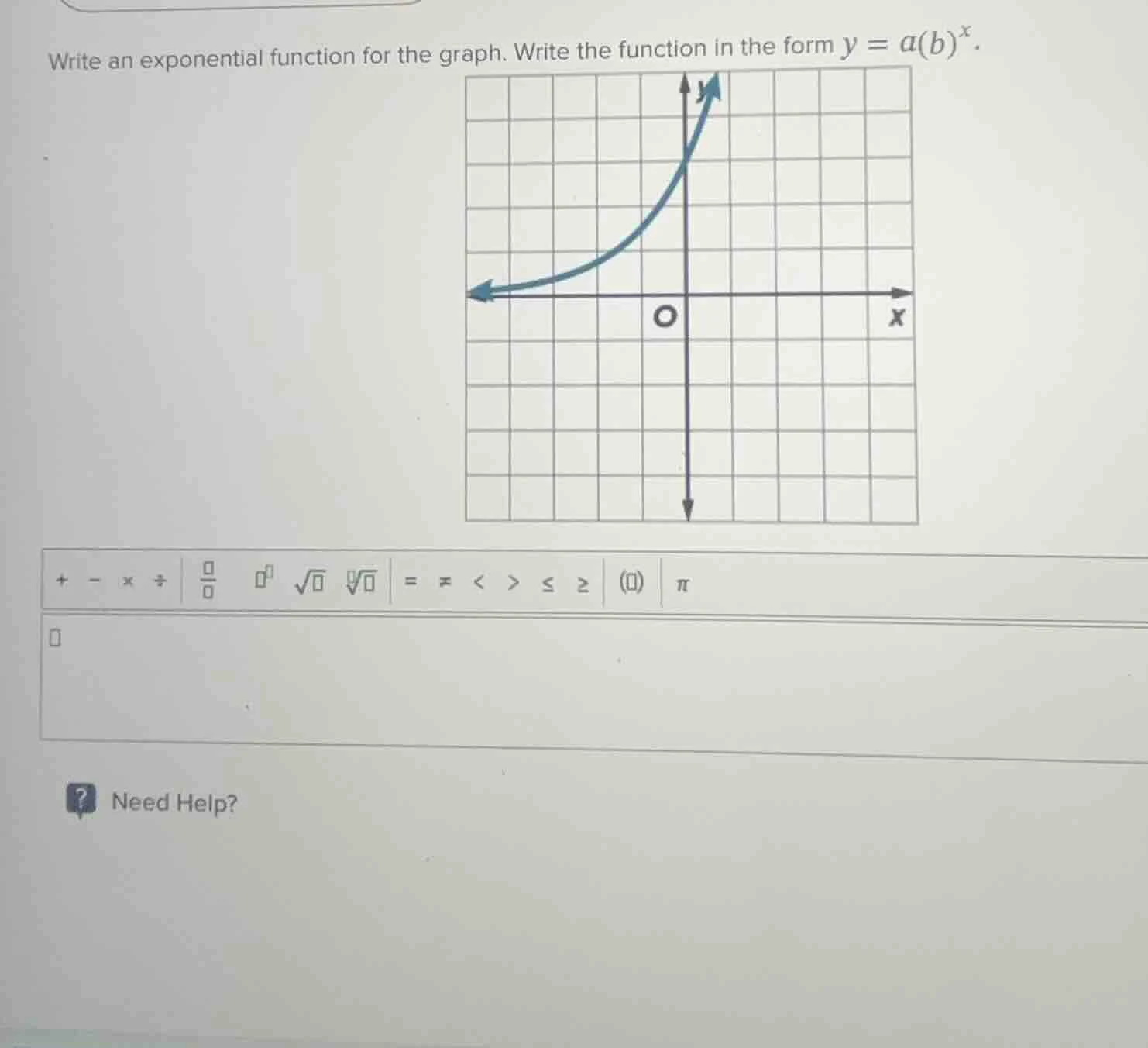 write an exponential function for the graph. write the function in the …