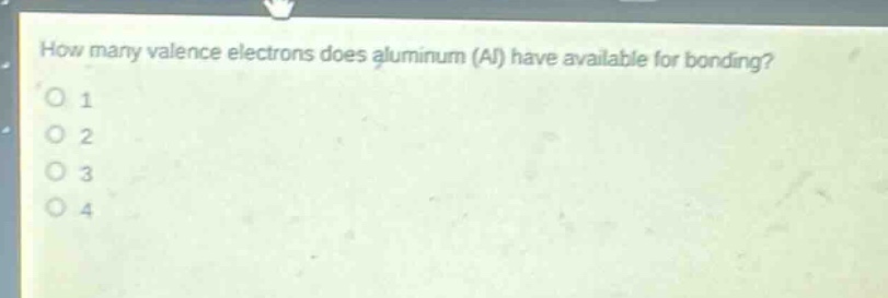 how many valence electrons does aluminum (al) have available for bondin…
