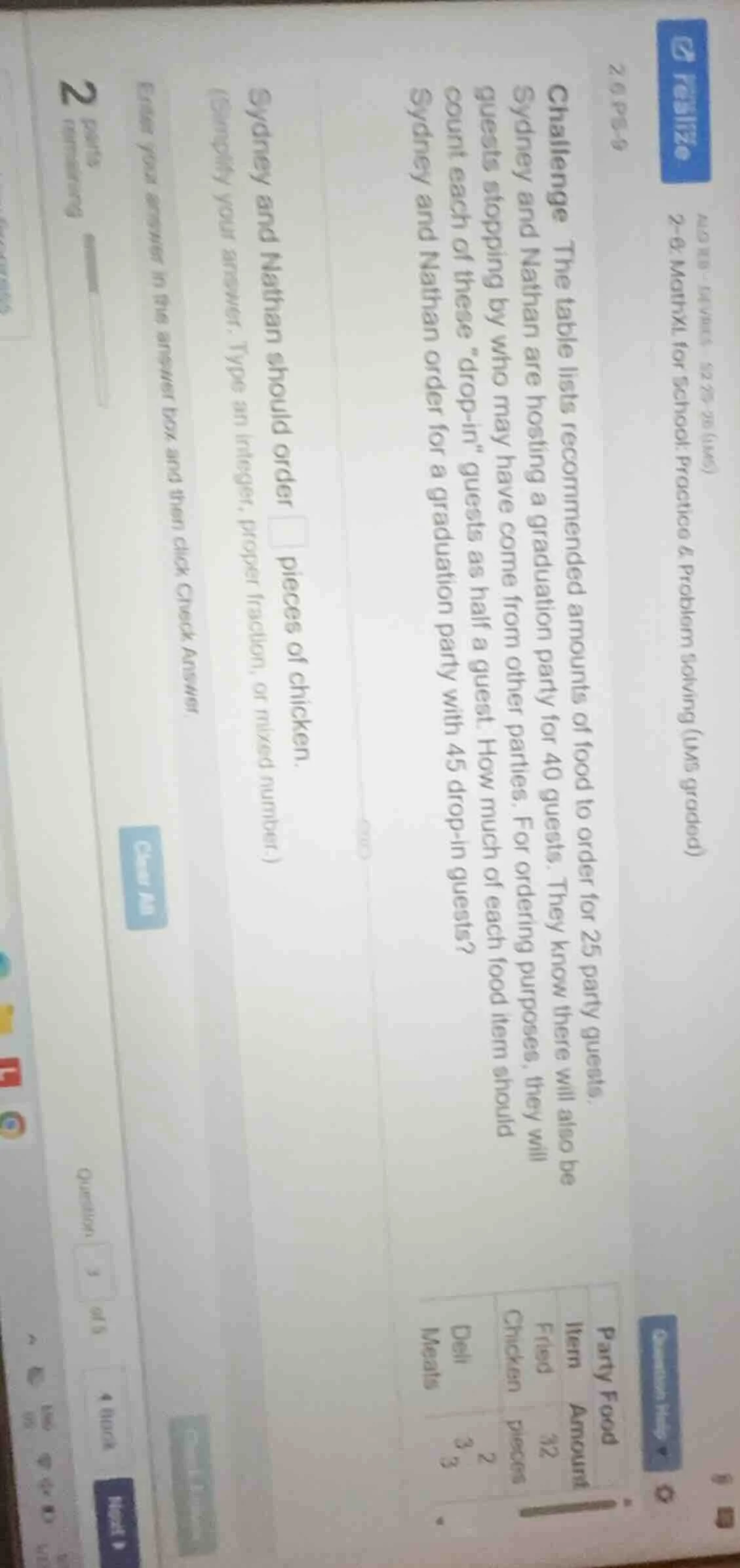 2.6 ps - 9 challenge the table lists recommended amounts of food to ord…