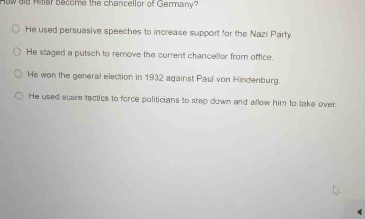 how did hitler become the chancellor of germany? he used persuasive spe…