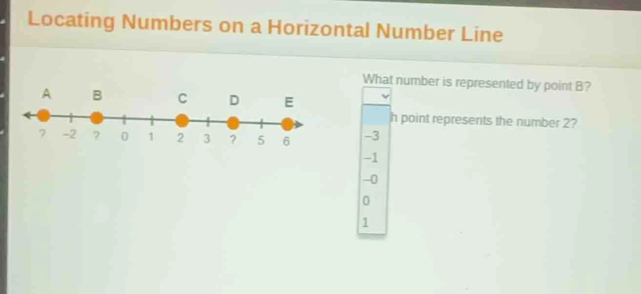locating numbers on a horizontal number line a b c d e ←● ─● ──● ───● ─…