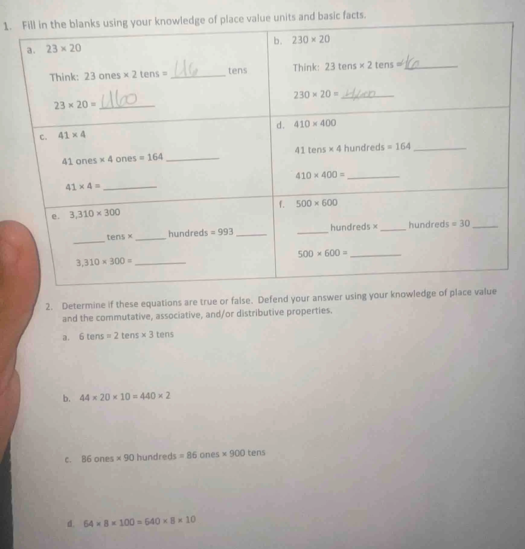 1. fill in the blanks using your knowledge of place value units and bas…