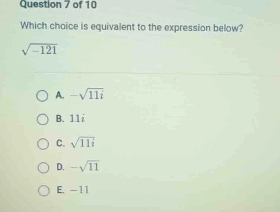 question 7 of 10 which choice is equivalent to the expression below? \\…