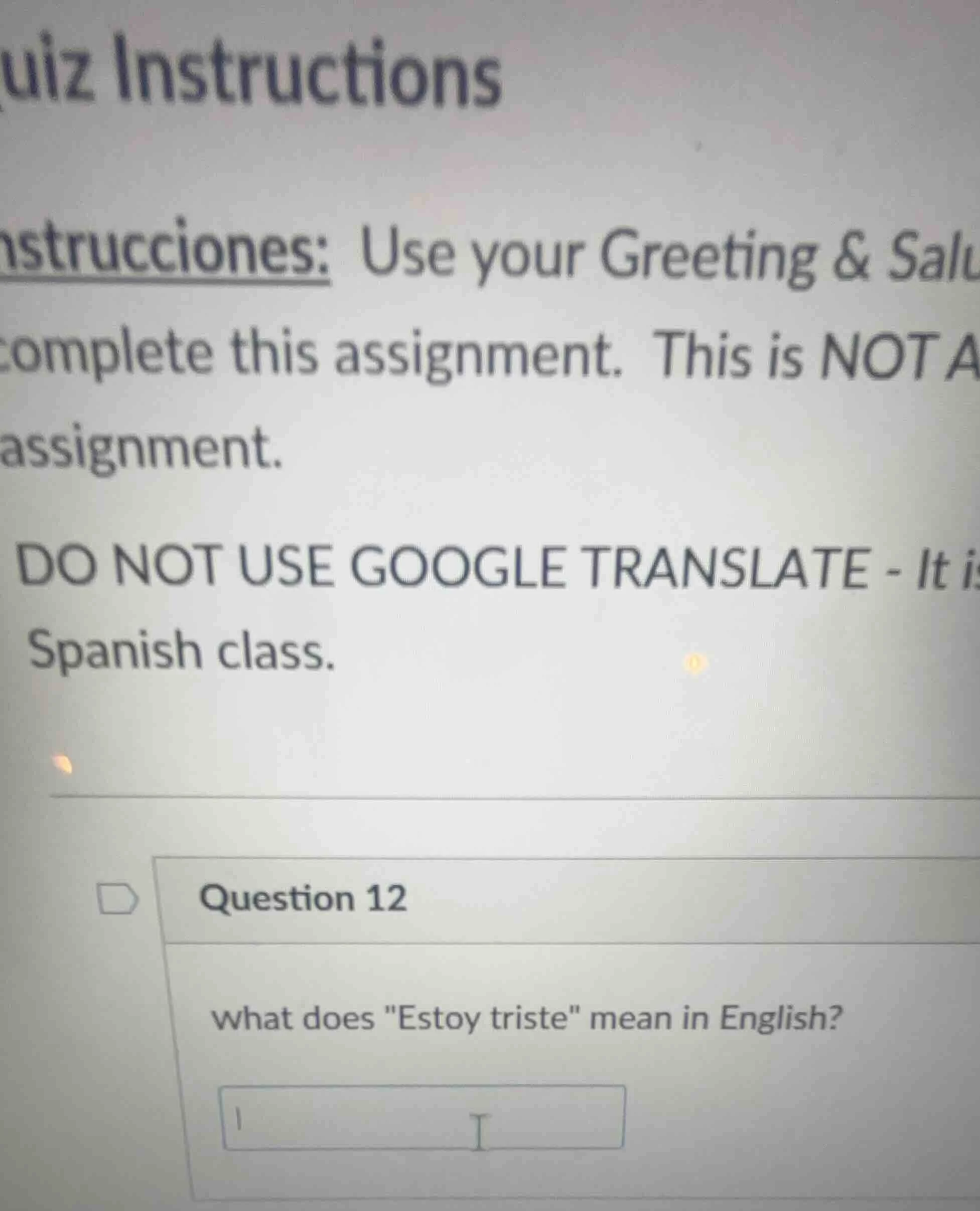 quiz instructions instrucciones: use your greeting & salu complete this…