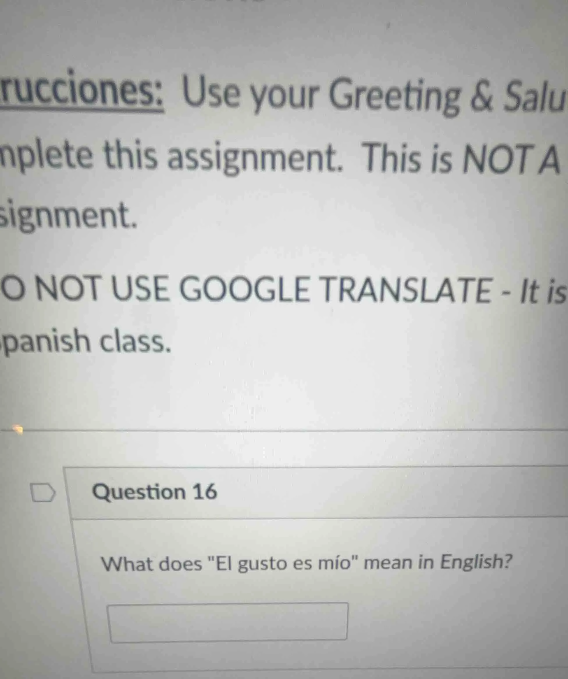 rucciones: use your greeting & salu mplete this assignment. this is not…