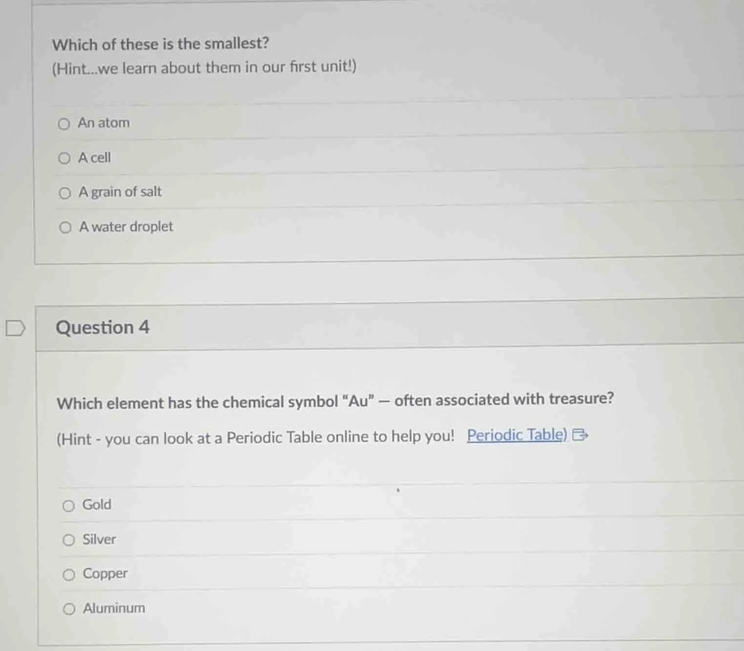 which of these is the smallest? (hint...we learn about them in our firs…