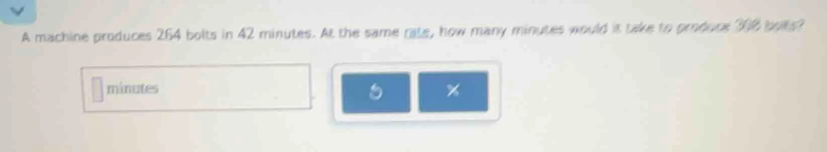 a machine produces 264 bolts in 42 minutes. at the same rate, how many …
