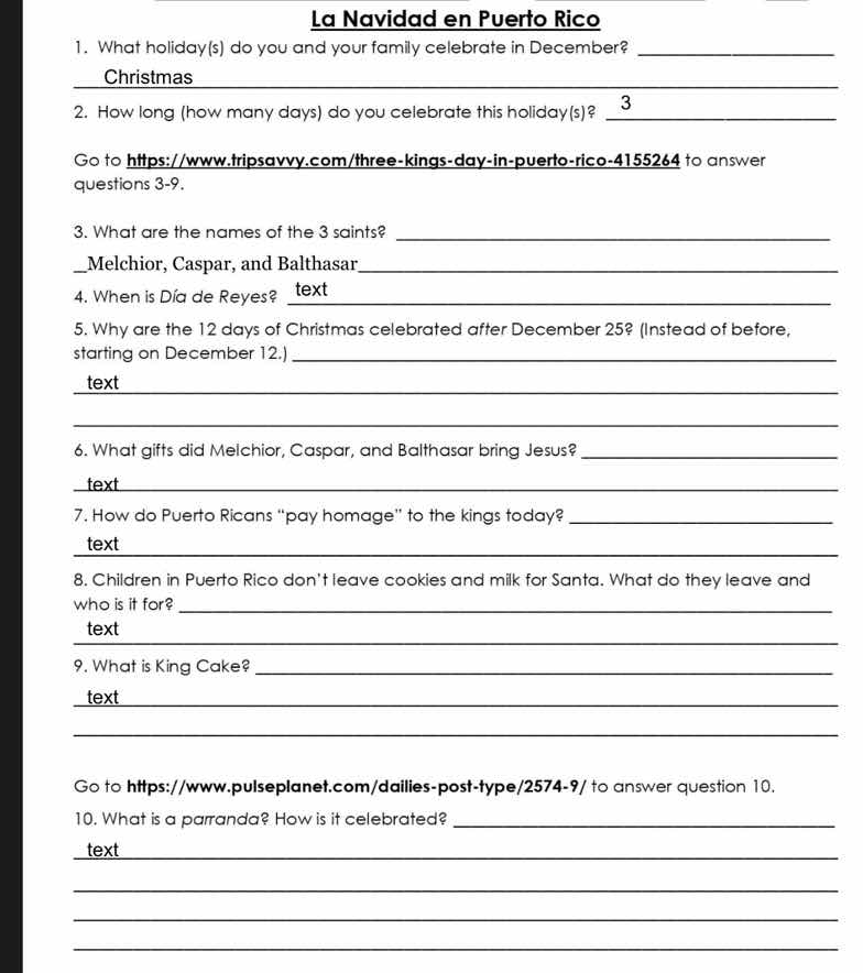 la navidad en puerto rico 1. what holiday(s) do you and your family cel…