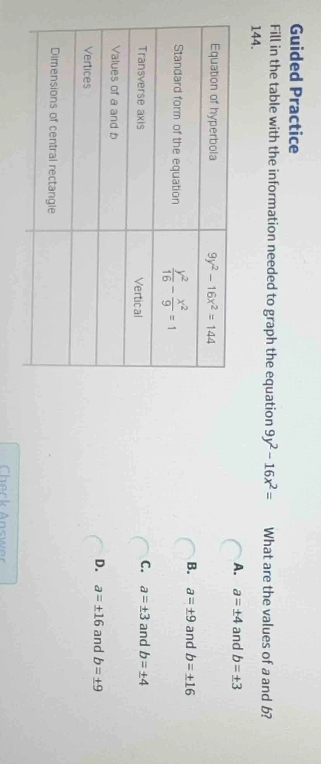 guided practice 144. fill in the table with the information needed to g…