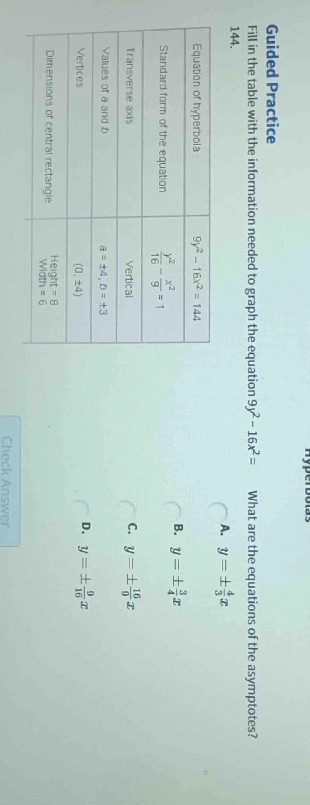 guided practice 144. fill in the table with the information needed to g…