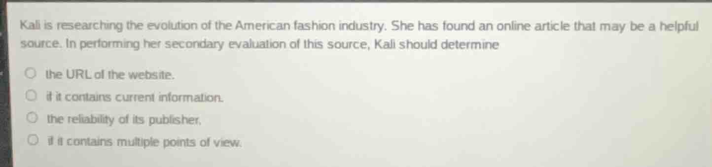kali is researching the evolution of the american fashion industry. she…