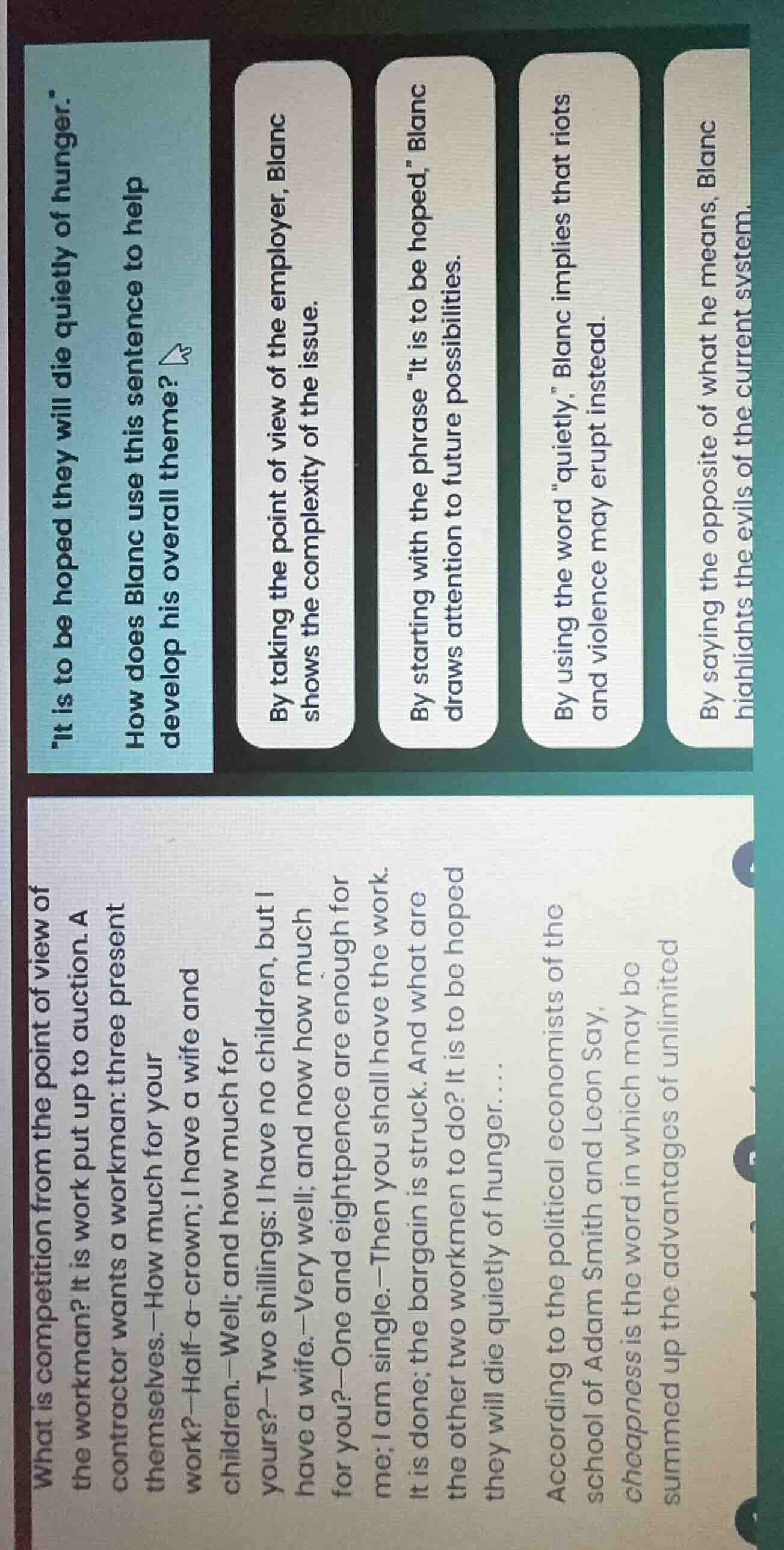 what is competition from the point of view of the workman? it is work p…