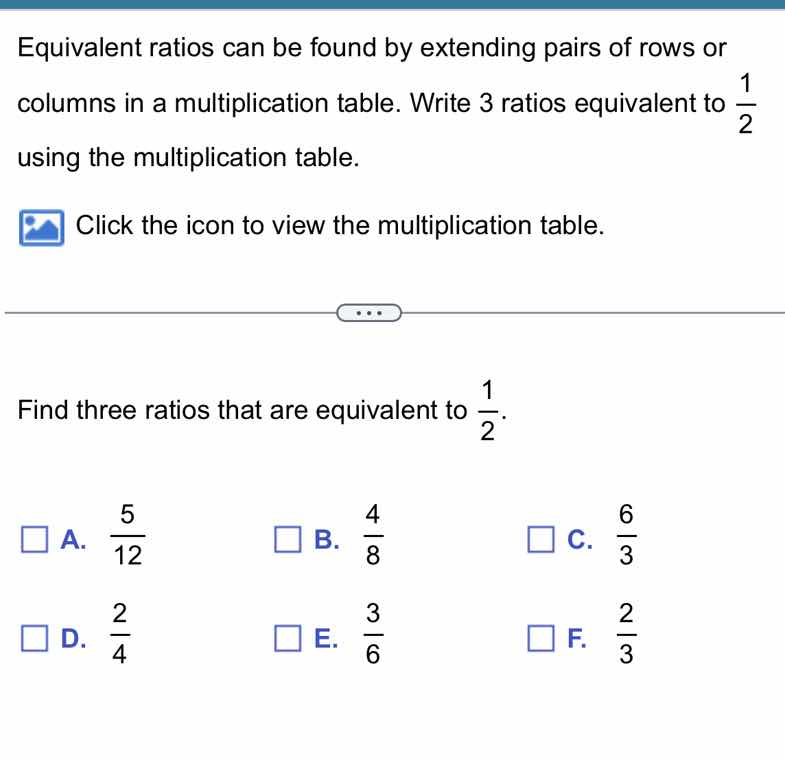 equivalent ratios can be found by extending pairs of rows or columns in…