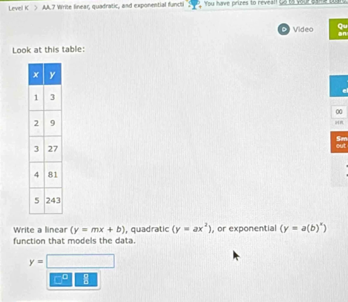 level k > aa.7 write linear, quadratic, and exponential functi you have…