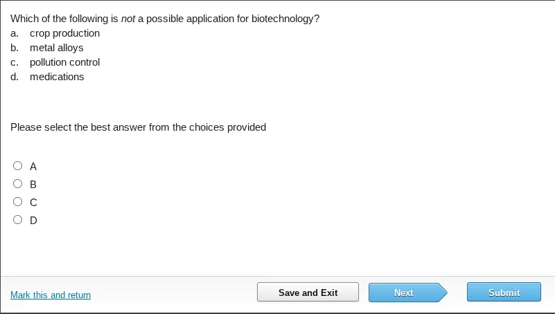which of the following is not a possible application for biotechnology?…