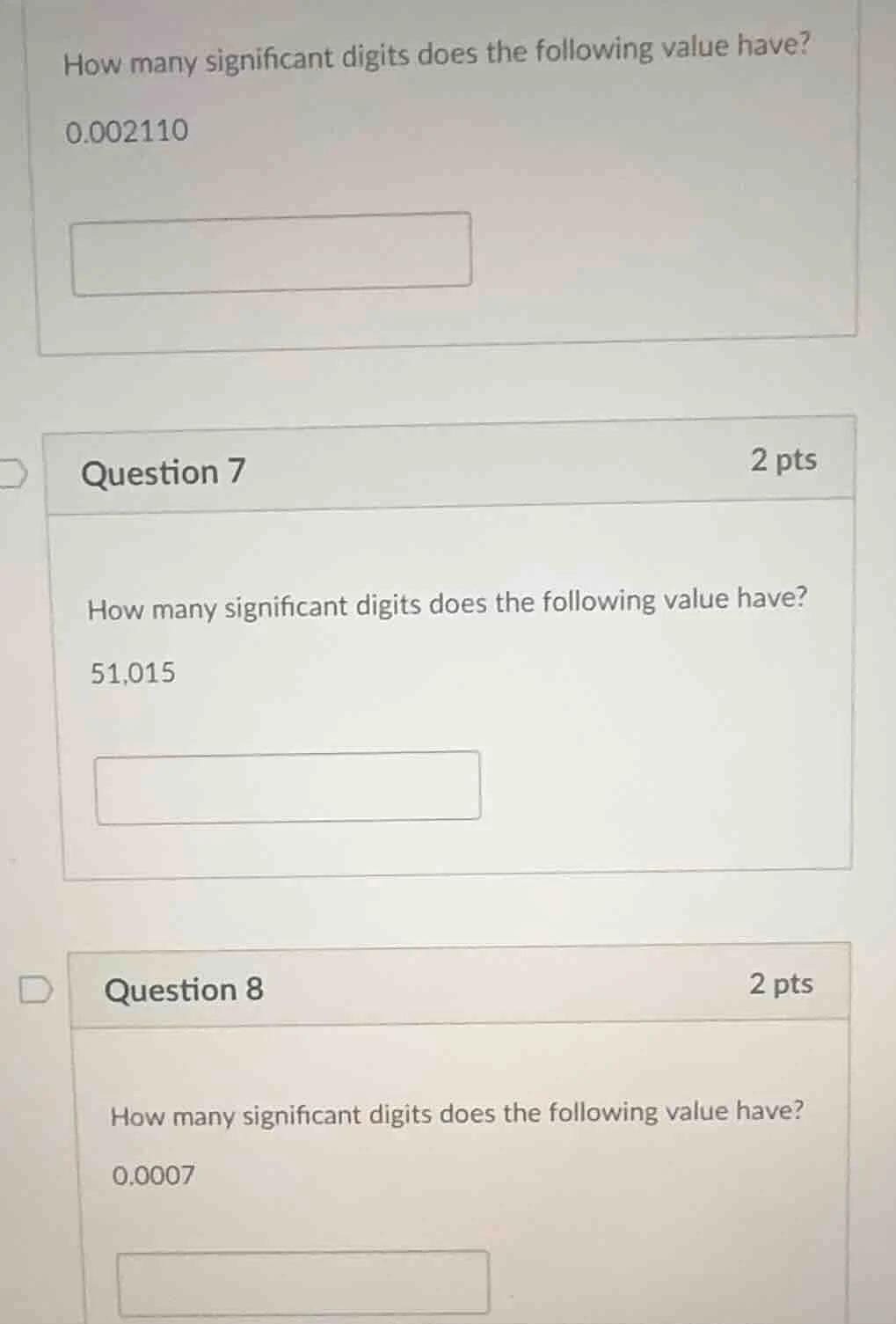 how many significant digits does the following value have? 0.002110 que…