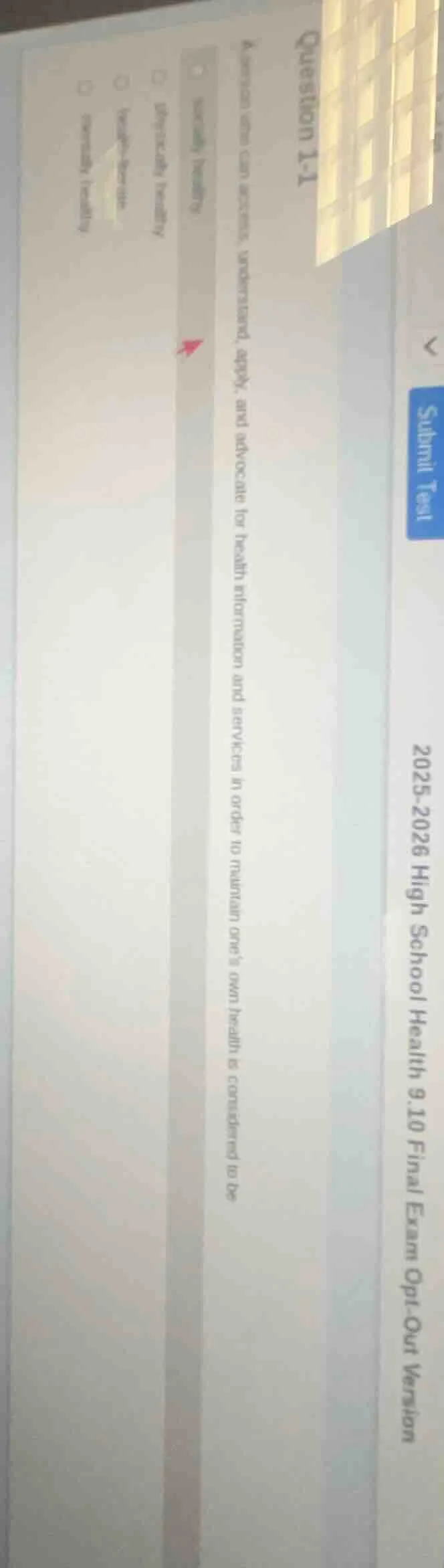 question 1-1 a person who can access, understand, apply, and advocate f…
