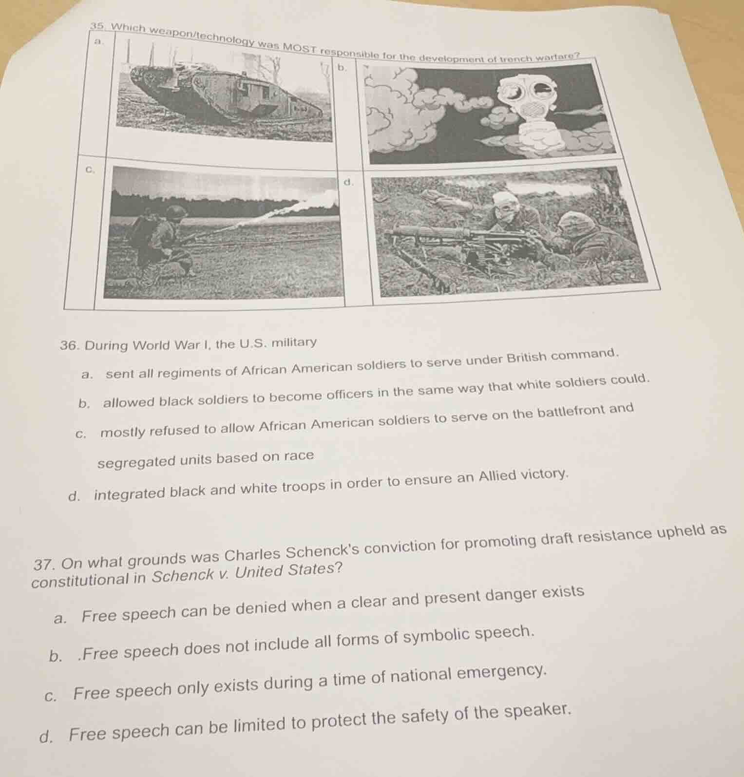 35 which weapon/technology was most responsible for the development of …