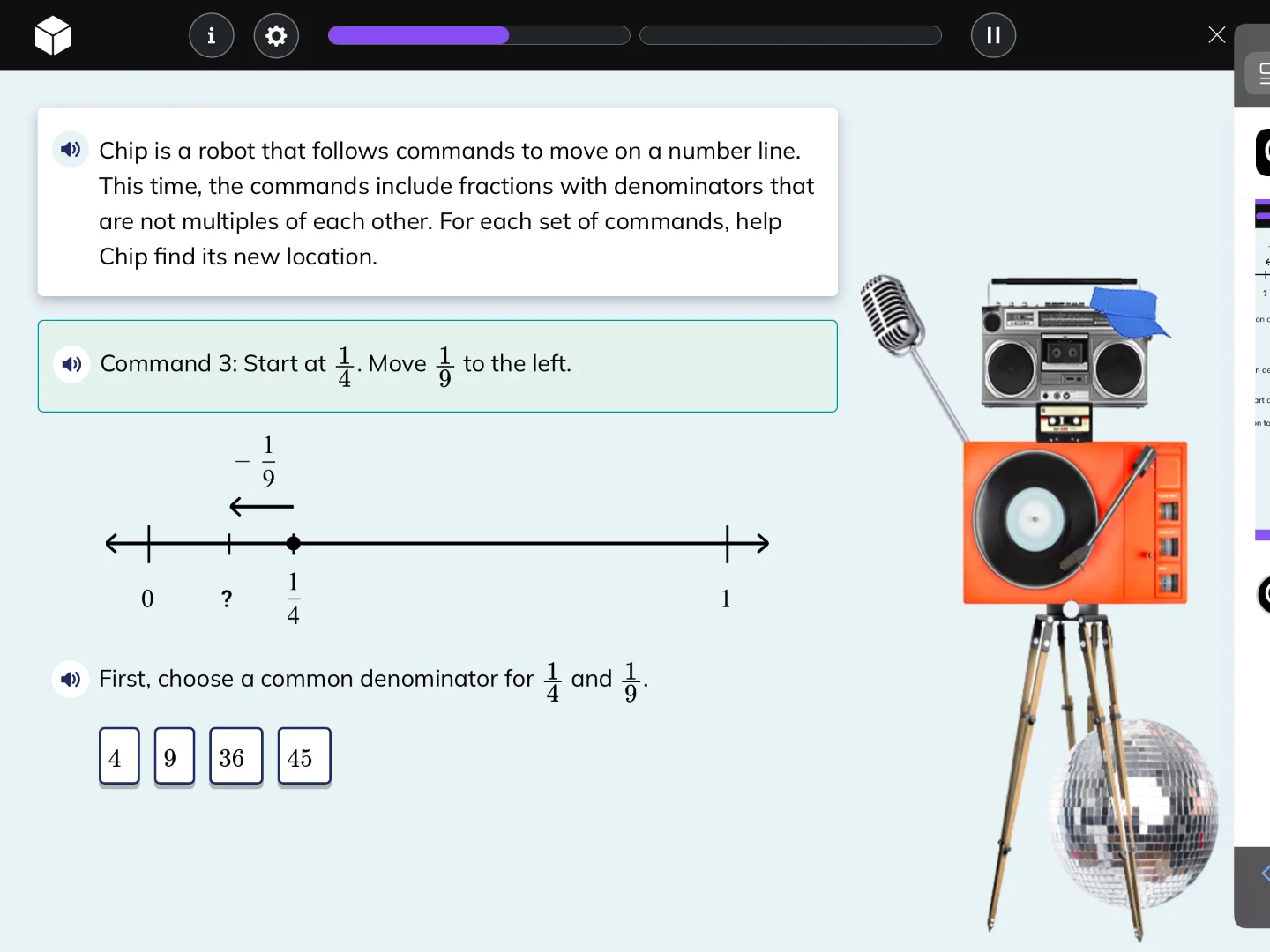 chip is a robot that follows commands to move on a number line. this ti…