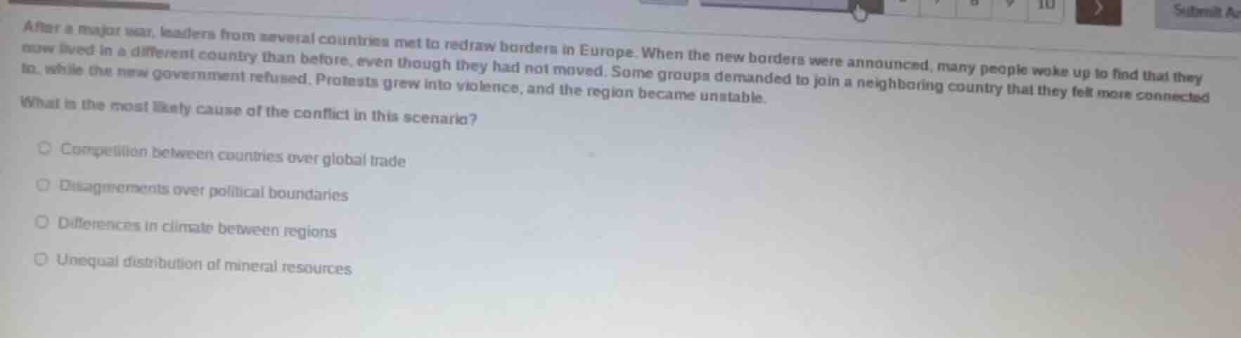 after a major war, leaders from several countries met to redraw borders…