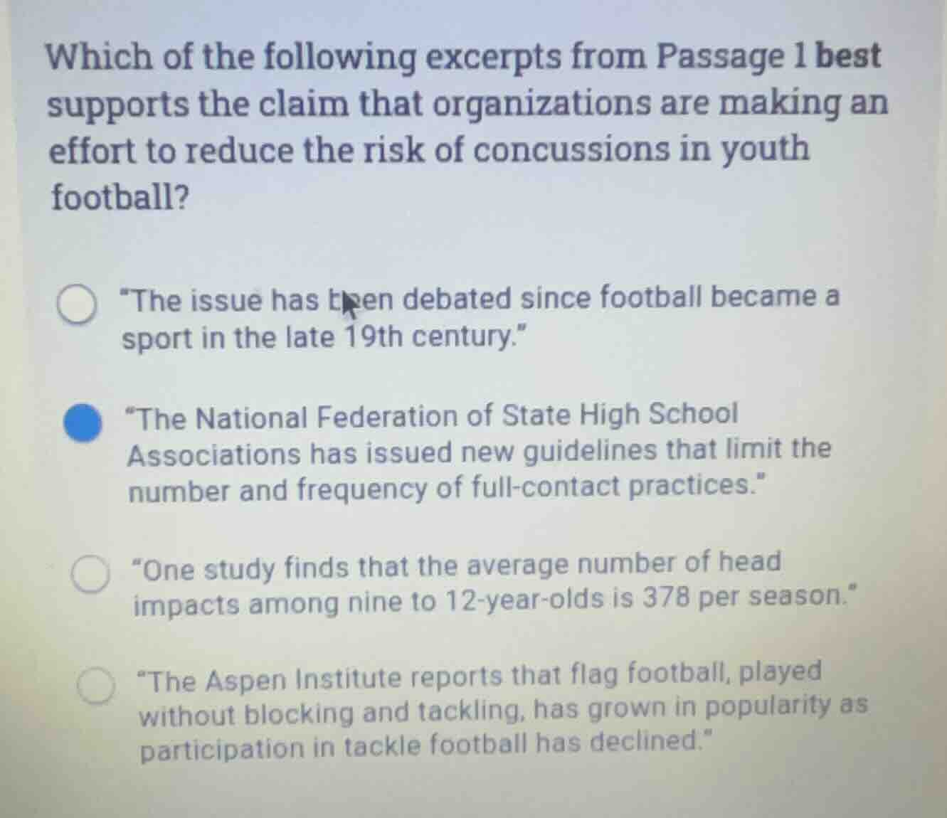 which of the following excerpts from passage 1 best supports the claim …