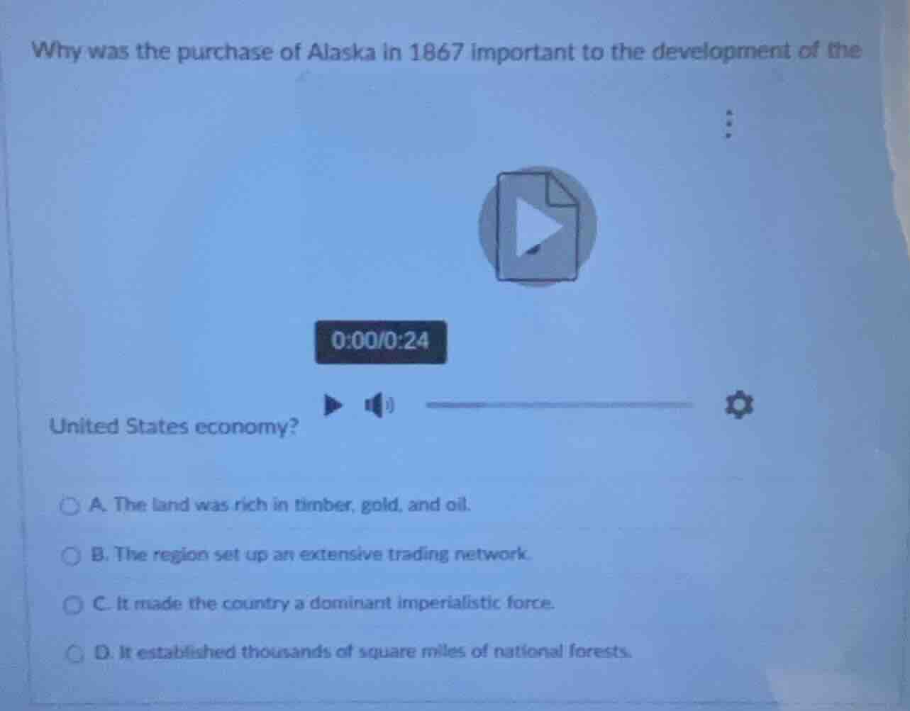 why was the purchase of alaska in 1867 important to the development of …