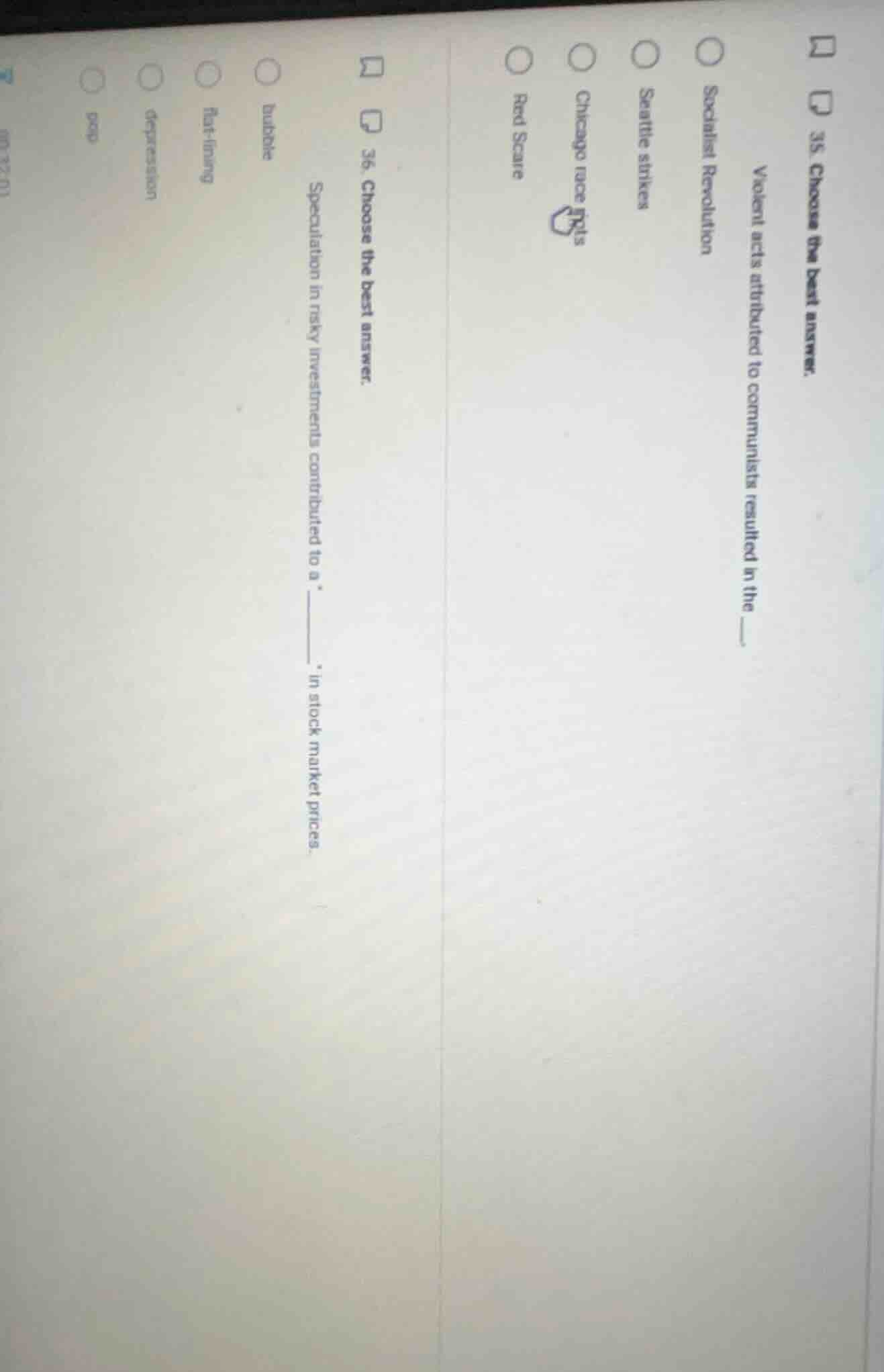 35. choose the best answer. violent acts attributed to communists resul…