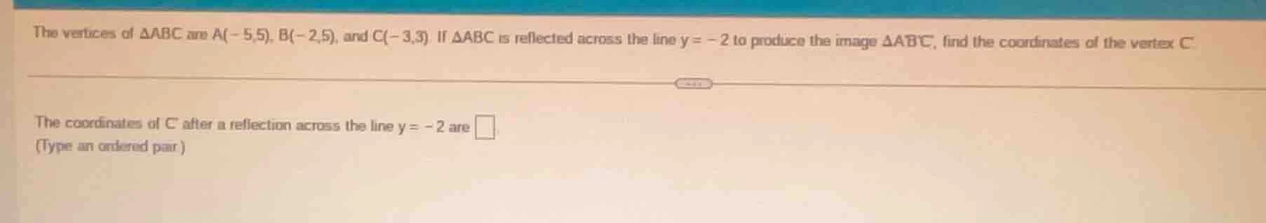 the vertices of $\\triangle abc$ are $a(-5,5)$, $b(-2,5)$, and $c(-3,3)…
