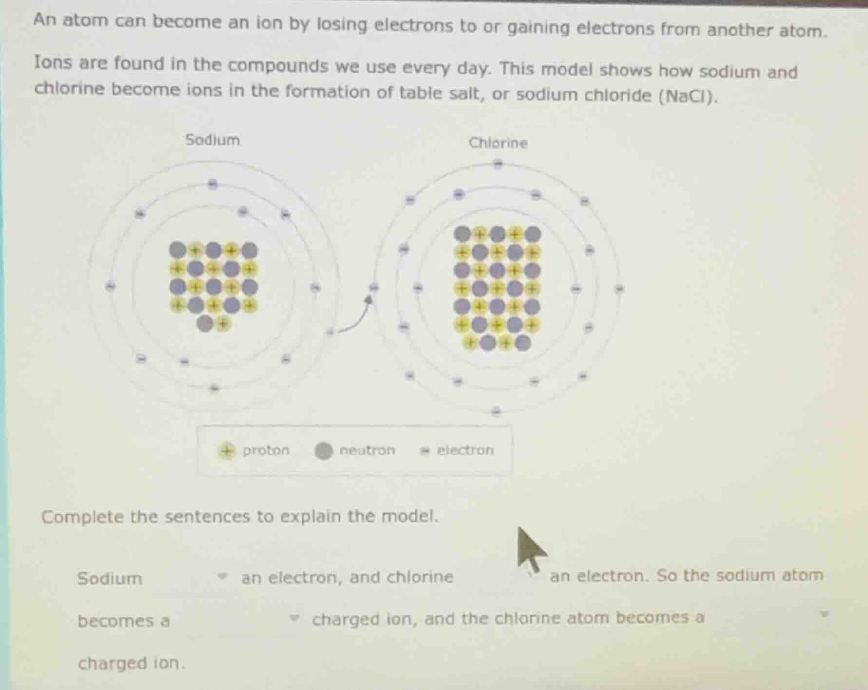 an atom can become an ion by losing electrons to or gaining electrons f…