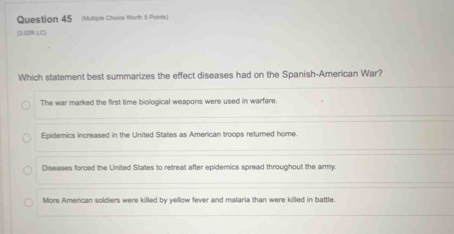 question 45 (multiple choice worth 5 points) (3.03r lc) which statement…