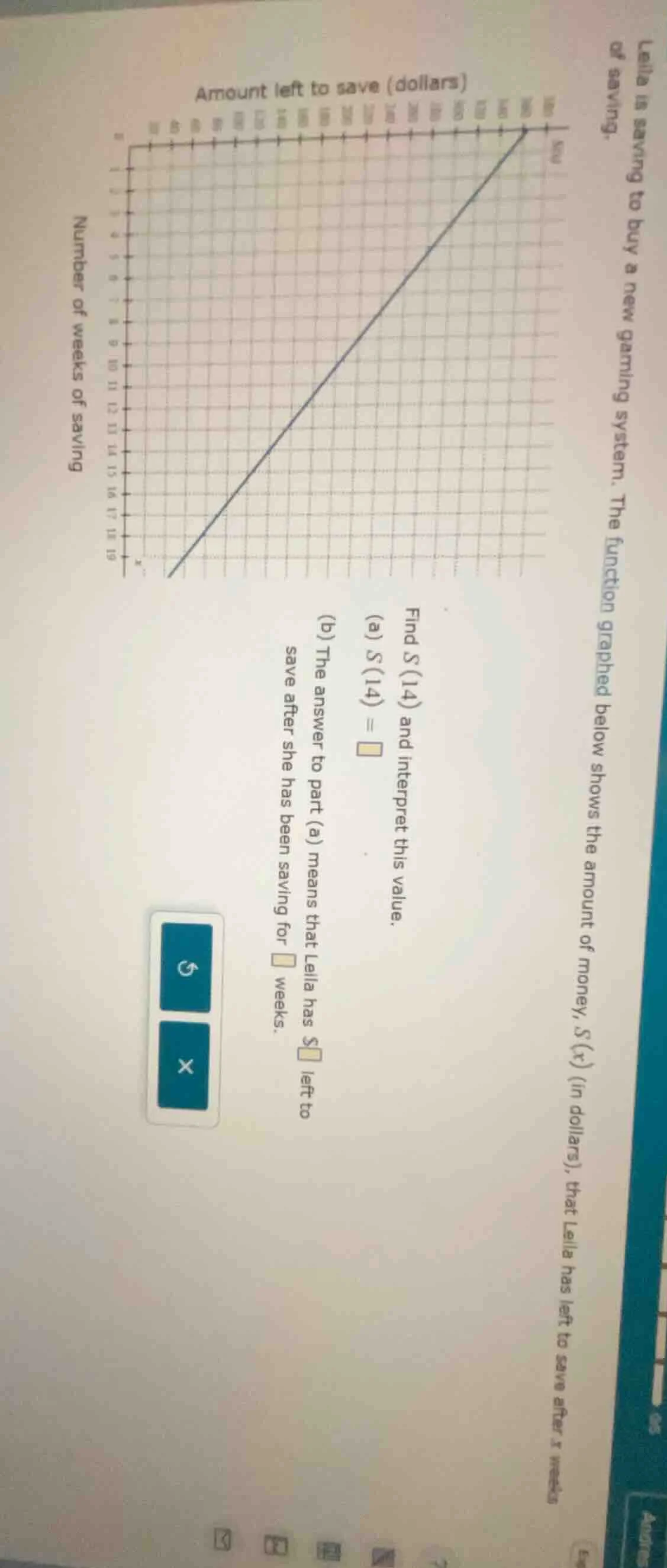 lella is saving to buy a new gaming system. the function graphed below …