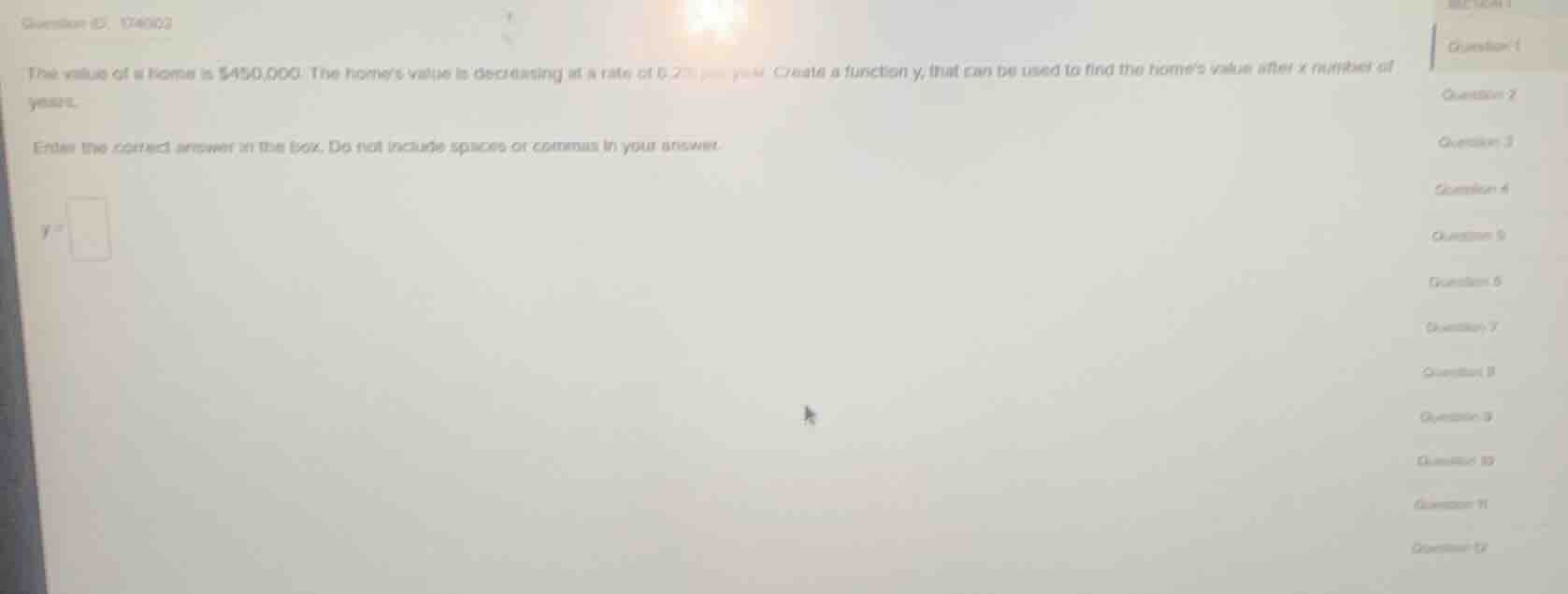 question id: 174902 the value of a home is $450,000. the home’s value i…