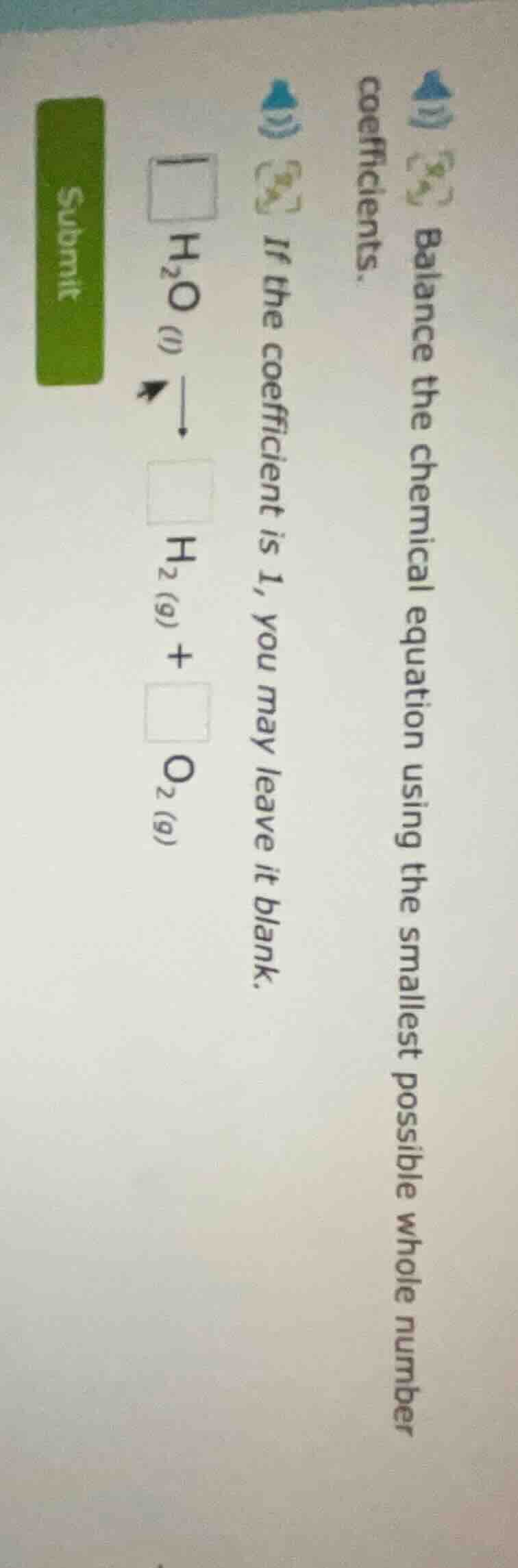 balance the chemical equation using the smallest possible whole number …