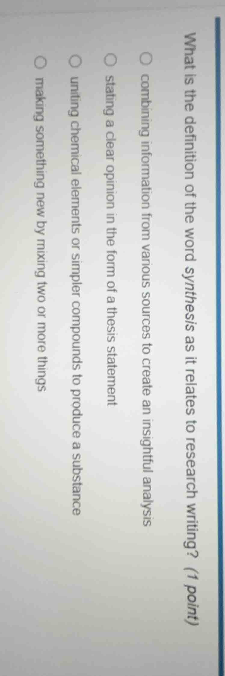 what is the definition of the word synthesis as it relates to research …