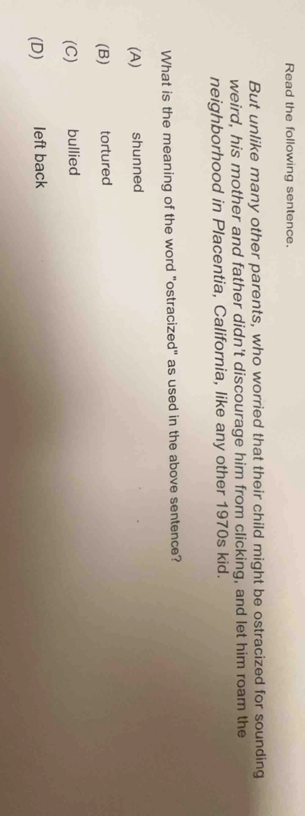 read the following sentence. but unlike many other parents, who worried…