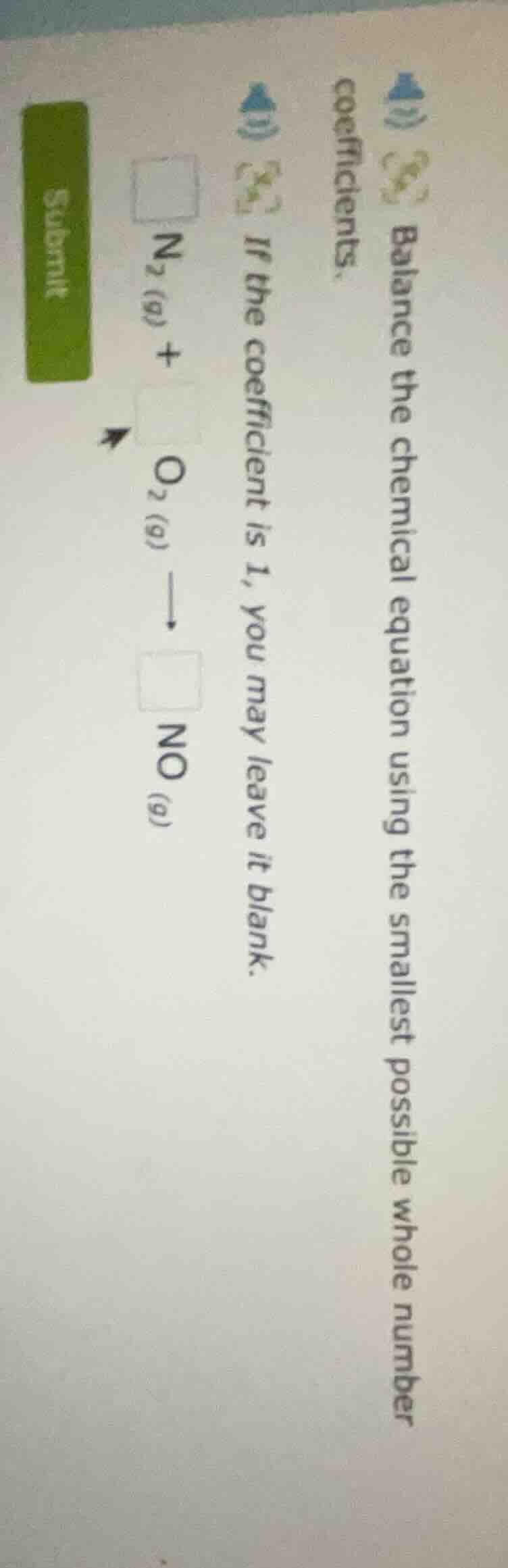 balance the chemical equation using the smallest possible whole number …