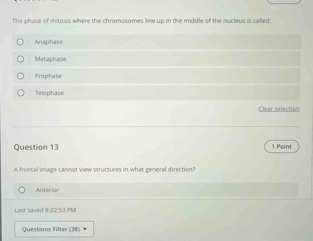 the phase of mitosis where the chromosomes line up in the middle of the…